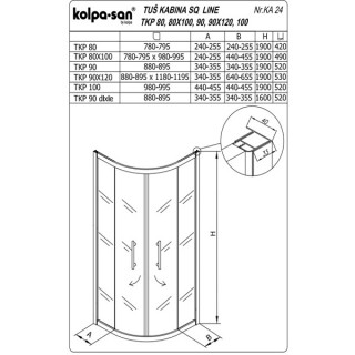 KOLPA SQ line TKP 90 S/CH DIXIE BELA 5/6 mm BELA/CINCILA h=160 - 511490 