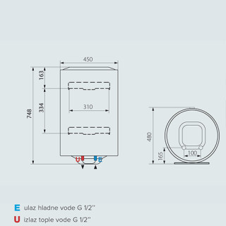 ARISTON 80L PRO 1 R (PRO1 R 80 V 2K) 