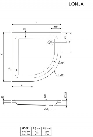 ARMAL POLU-KRUZNA TUS KADA 80x80 ERIK ARAKTK0008 