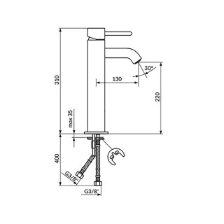 Rosan Dark Baterija Za Lavabo Visoka Jd30109 