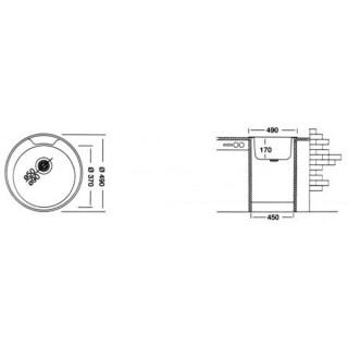 LIV INOX SUDOPERA UGRADNA Ø48 EC-145 dekor Ø90 