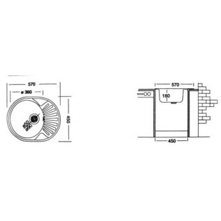 LIV INOX SUDOPERA UGRADNA 45x57 EC-157  Ø90 