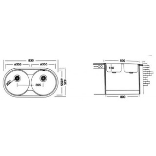 LIV INOX SUDOPERA UGRADNA 43,5x83 EC-139  Ø90 