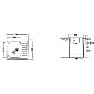 LIV INOX SUDOPERA UGRADNA 50x58 EC-196  Ø90 DEKOR 