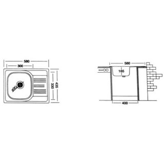 LIV INOX SUDOPERA UGRADNA 43.5x58 EC-147 Ø90 