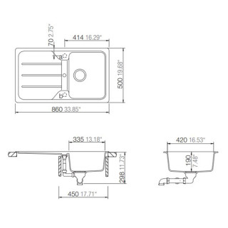 SCHOCK SUDOPERA FORMHAUS D100 860x500x190mm CRNA 