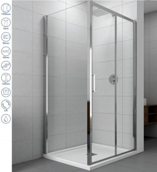 CONCEPT Tuš kabina  ATLAS 1200x800x1950 staklo 6mm providno C-02-4120/4080 