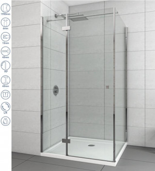 CONCEPT Tuš kabina  FONTA 1000x800x1950 staklo 6mm providno C-02-3100/3080 