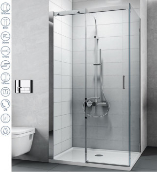 CONCEPT Tuš kabina  TITAN 1000x800x1950 staklo 8mm providno C-02-5100/5080 