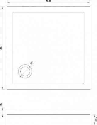 Copen Tus kadica  SOLILUX 800x800x40 bez sifona C-11-8080K 