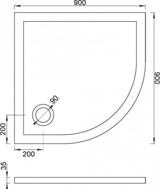 Copen Tus kadica  SOLILUX R800x40 bez sifona C-11-8080R 