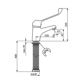 Rosan King Baterija Za Lavabo - Lekarska - 3 Cevi J30L003 