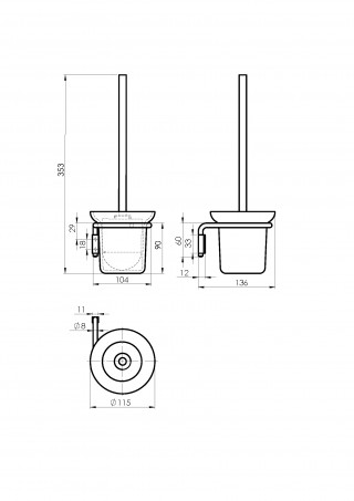 RUBINETA MINI DRZAC WC CETKE - CRNI (BK) 670110 