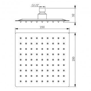 RUBINETA TUS RUZA OLO CETVRTASTA 250X250  622077 