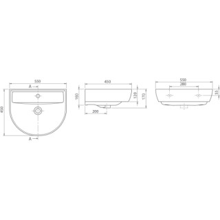 TURKUAZ BELLA 45X55 LAVABO 3300 U 