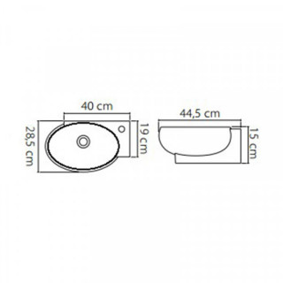 TURKUAZ MINI 28X45 LAVABO 1300 U 