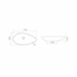 TURKUAZ OLIVE 74 cm LAVABO ANTRACIT MAT 71309 