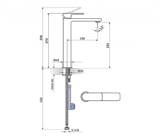 Rosan Baterija Za Lavabo L Hladna Voda 254109G 