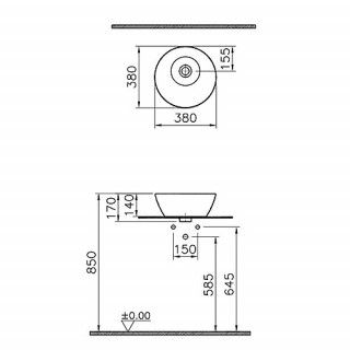 VITRA LAVABO GEO 38 OKRUGLI NEW 