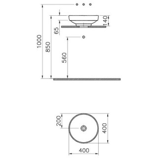 VITRA LAVABO NADGRADNI WATER JEWLES Ø40CM BELI 4334B003-1361 