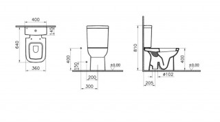 VITRA MONOBLOK S20 SA DUROPLAST SOFT CLOSE WC DASKOM, SIMPLON CVS2002 