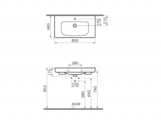 VITRA LAVABO S20 85X46CM VANITY 5523B003-0001 