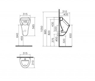 VITRA PISOAR ARKITEKT SA SPOLJASNJIM DOVODOM ( KOMPLET SET ) 6202B003-0198 