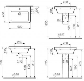 VITRA LAVABO S50 60CM 5310L003-0001 