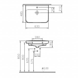 VITRA LAVABO SENTO 65CM 5946B003-0001 