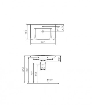 VITRA LAVABO SENTO 80CM 5947B003-0001 