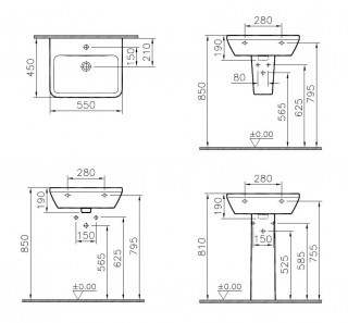 VITRA LAVABO INTEGRA 55CM 7049B003-0001 