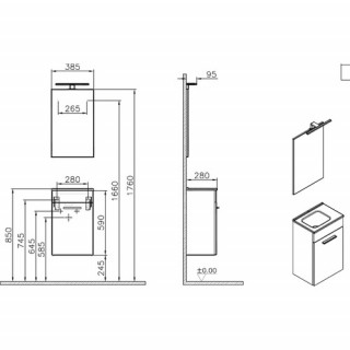 VITRA ORMARIC SA OGLEDALOM MIA 390X280 SET 75022 