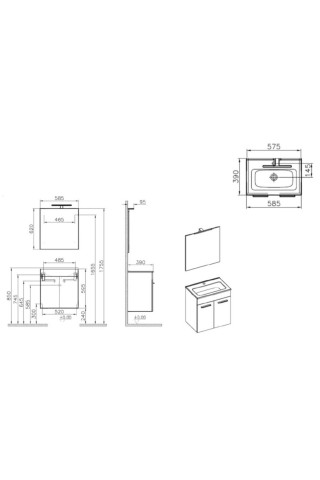 VITRA ORMARIC SA OGLEDALOM MIA 590X390 SET 75021 