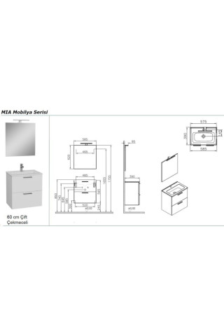 VITRA ORMARIC SA OGLEDALOM MIA 590X390 SET 75021 