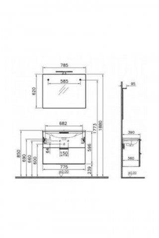 VITRA ORMARIC SA OGLEDALOM MIA790X390 SET 75024 