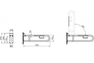 VITRA RUKOHVAT 80CM SKLOPIVI ZA INVALIDE 320-3014 