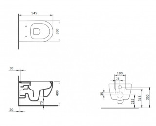 BOCCHI V-TONDO RIMLESS KONZOLNA SOLJA SA DASKOM MAT SIVA 1417-006-0129 