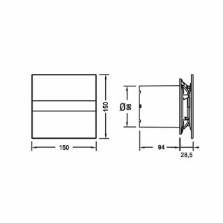 VENTILATOR CATA E100-G BLACK 