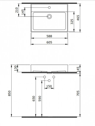 BOCCHI MILANO LAVABO 60CM - BELO 1376-001-0126 