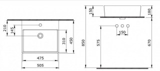 BOCCHI MILANO LAVABO 50CM - BELO 1216-001-0126 