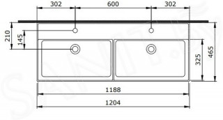 BOCCHI MILANO LAVABO 120CM - BELI 1393-001-0132 