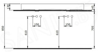 BOCCHI MILANO LAVABO 120CM - BELI 1393-001-0132 