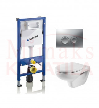 SET GEBERIT UGRADNI 458.112.21.1 + MAT HROM TIPKA + WC SOLJA SA DASKOM 