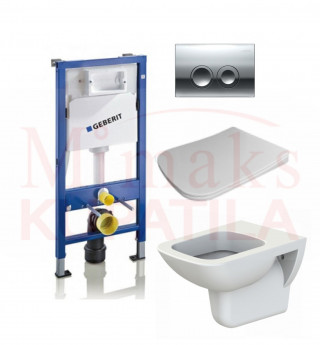 SET GEBERIT UGRADNI 458.112.21.1 + HROM TIPKA + WC SOLJA DURU SA DASKOM 