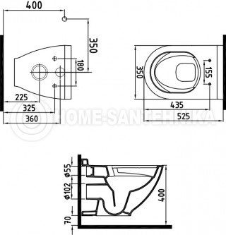 Bien HRKA052N1VP0W3000  Harmony konzolna wc šolja rimfree bela 