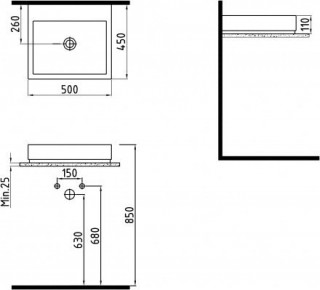 Bien INGL05001VD1W3000 Infinitum nadgradni umivaonik 50 cm 