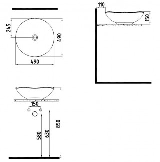 Bien FLLG04901FD0W3000 Flash umivaonik 49x49 cm, bez rupe beli 