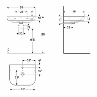 Geberit Smyle umivaonik, 65x48 cm 500.230.01.1 