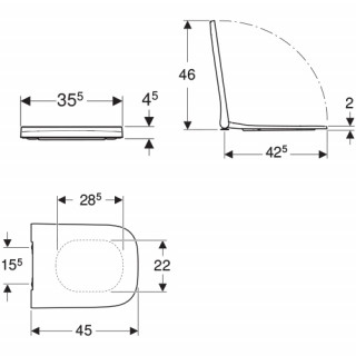 Geberit Smyle Square wc daska, slim, soft close, brzo zatezanje 500.687.01.1 