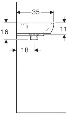 Geberit Selnova Square umivaonik, levi/desni, 45x35 cm 500.323.01.1 